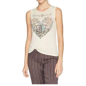Self Esteem Free Spirit Tee Tank, Heather Oatmeal,